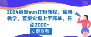2024最新mm打粉教程，保姆教学，直接实操上手简单，日引2000+【揭秘】-林文副业站