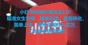 小红书私域引流玩法2.0！瞄准女生市场，精准引流，超高转化，简单上手【揭秘】-林文副业站