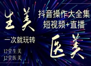 美业全干货·生美·医美抖音操作合集，短视频+直播，一次就玩转-林文副业站