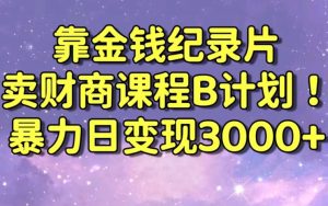 财经纪录片联合财商课程的变现策略，暴力日变现3000+，喂饭级别教学【揭秘】-林文副业站