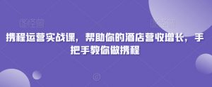 携程运营实战课,帮助你的酒店营收增长,手把手教你做携程-林文副业站