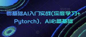 零基础AI入门实战(深度学习+Pytorch)，AI必备基础-林文副业站