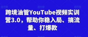 跨境油管YouTube视频实训营3.0,帮助你稳入局、搞流量、打爆款-林文副业站