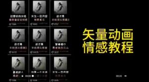 矢量动画情感教程：高点赞涨粉，适合情感、思维、创业教育等赛道-林文副业站