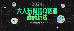 全新大人玩具情Q赛道合规新玩法,公转私域不封号流量多渠道变现,三个月变现20W【揭秘】-林文副业站