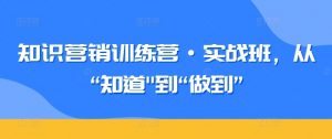 知识营销训练营·实战班,从“知道”到“做到”-林文副业站