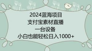 2024年蓝海项目,支付宝素材直播,无需出境,小白也能日入1000+ ,实操教程【揭秘】-林文副业站