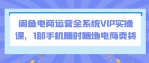 闲鱼电商运营全系统VIP实操课，1部手机随时随地电商卖货-林文副业站