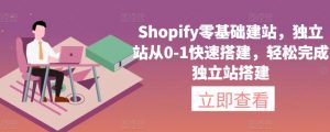 Shopify零基础建站,独立站从0-1快速搭建,轻松完成独立站搭建-林文副业站