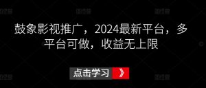 鼓象影视推广，2024最新平台，多平台可做，收益无上限【揭秘】-林文副业站