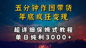 五分钟作图带货疯狂变现，超详细保姆式教程单日纯利3000+【揭秘】-林文副业站