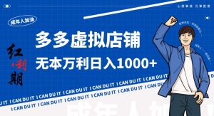 拼多多超神玩法！虚拟店铺无本入局日收1000+，不需要发货，不需要售后【揭秘】-林文副业站