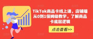 TikTok商品卡线上课，​店铺端从0到1保姆级教学，了解商品卡底层逻辑-林文副业站