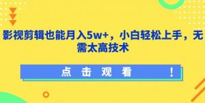 影视剪辑也能月入5w+,小白轻松上手,无需太高技术【揭秘】-林文副业站