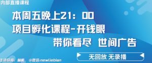 4.26日内部回放课程《项目孵化-开钱眼》赚钱的底层逻辑【揭秘】-林文副业站