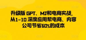 升级版 GPT、MJ和电商实战,从1~10 深度应用帮电商、内容公司节省60%的成本-林文副业站