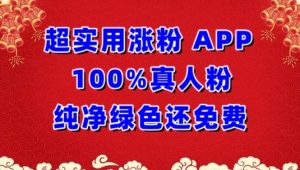 超实用涨粉，APP100%真人粉纯净绿色还免费，不再为涨粉犯愁【揭秘】-林文副业站