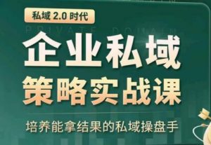 私域2.0:企业私域策略实战课,培养能拿结果的私域操盘手-林文副业站