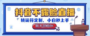 抖音不露脸直播，转运符定制，小白秒上手，音浪收到手软【揭秘】-林文副业站