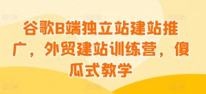 谷歌B端独立站建站推广，外贸建站训练营，傻瓜式教学-林文副业站
