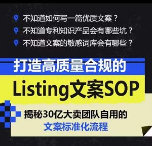 打造高质量合规的Listing文案SOP,掌握亚马逊文案工作的标准化-林文副业站