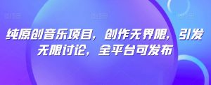 纯原创音乐项目，创作无界限，引发无限讨论，全平台可发布【揭秘】-林文副业站