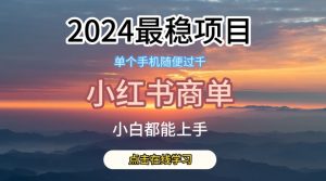 2024最稳蓝海项目,小红书商单项目,没有之一【揭秘】-林文副业站