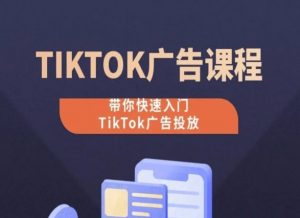 TikTok广告投放课程,从0-1实操课,带你快速入门TikTok广告投放-林文副业站