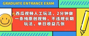 西瓜视频写字玩法，2分钟做一条纯原创视频，不违规长期玩法，单日收益几张-林文副业站