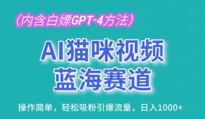 AI猫咪视频蓝海赛道，操作简单，轻松吸粉引爆流量，日入1K【揭秘】-林文副业站