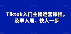 Tiktok入门主播运营课程,及早入局,快人一步-林文副业站