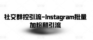社交群控引流-Instagram批量加粉和引流-林文副业站