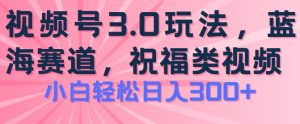 2024视频号蓝海项目,祝福类玩法3.0,操作简单易上手,日入300+【揭秘】-林文副业站
