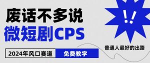 2024下半年微短剧风口来袭，周星驰小杨哥入场，免费教学，适用小白【揭秘】-林文副业站