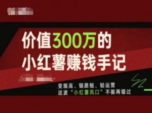 价值300万的小红书赚钱手记，变现高、链路短、轻运营，这波“小红薯风口”不能再错过-林文副业站