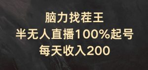 脑力找茬王，半无人直播100%起号，每天收入200+【揭秘】-林文副业站