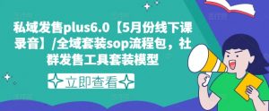 私域发售plus6.0【5月份线下课录音】/全域套装sop流程包，社群发售工具套装模型-林文副业站
