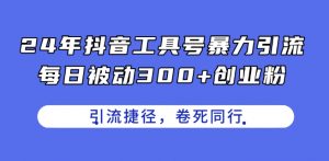 24年抖音工具号暴力引流,每日被动300+创业粉,创业粉捷径,卷死同行【揭秘】-林文副业站