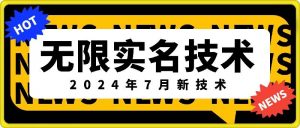 无限实名技术(2024年7月新技术)，最新技术最新口子，外面收费888-3688的技术-林文副业站