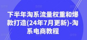 下半年淘系流量权重和爆款打造(24年7月更新)-淘系电商教程-林文副业站