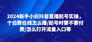 2024新手小白抖音直播起号实操,个位数在线怎么播/起号时要不要付费/怎么打开流量入口等-林文副业站