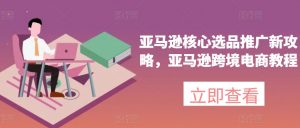 亚马逊核心选品推广新攻略，亚马逊跨境电商教程-林文副业站