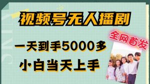 全网首发视频号无人播剧，拉爆流量不违规，一天到手5000多，小白当天上手，多号无限放大【揭秘】-林文副业站