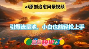 ai原创治愈风景视频,引爆流量池,小白也能轻松上手,篇篇10w+【揭秘】-林文副业站