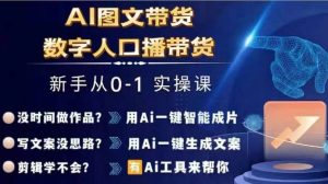 Ai图文带货+数字人口播带货，从0~1实操体系课-林文副业站