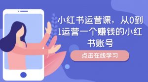 小红书运营课,从0到1运营一个赚钱的小红书账号-林文副业站