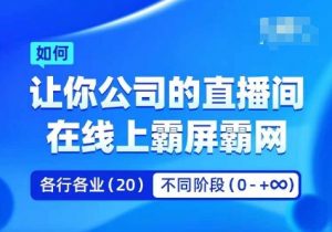 企业矩阵直播霸屏实操课,让你公司的直播间在线上霸屏霸网-林文副业站