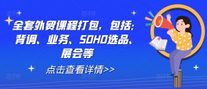 全套外贸课程打包,包括:背调、业务、SOHO选品、展会等-林文副业站