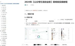 公众号引流创业粉，学会这个方法，你也能月入30000+ (陪跑项目)-林文副业站