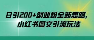 日引200+创业粉全新思路，小红书图文引流玩法【揭秘】-林文副业站